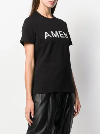 Shop Amen Logo Print T-shirt In Black