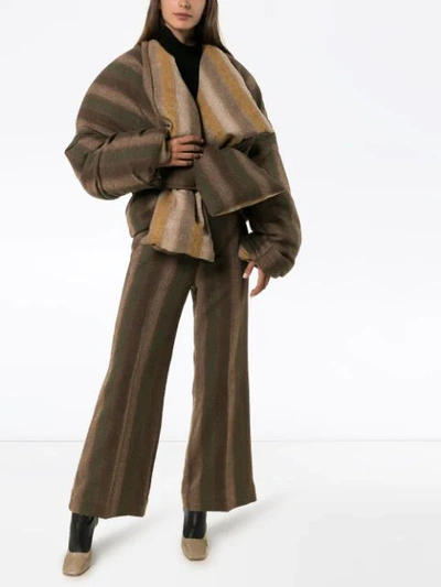 Asai Gefütterte Jacke Mit Bindegürtel In Brown