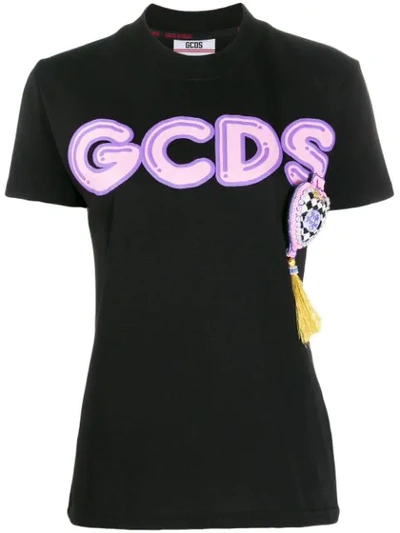 Shop Gcds Embellished Tassel T-shirt In Black