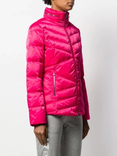 Shop Ea7 Padded Fitted Jacket In Pink