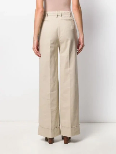 Aspesi Flared Leg High-waisted Trousers In Neutrals