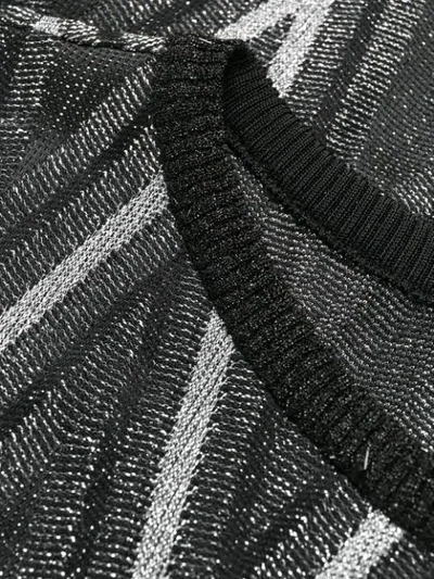 Shop M Missoni Zigzag Metallic Knit Top - Black