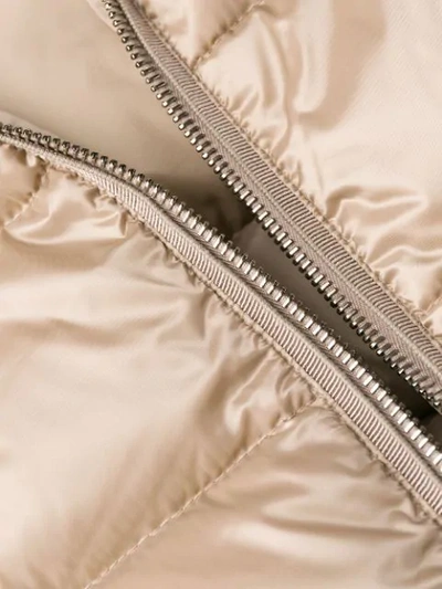Shop Moncler Fur-trim Hood Padded Jacket In Neutrals