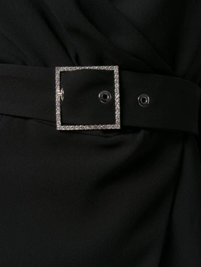 Shop Pinko V-neck Wrap Midi Dress In Black