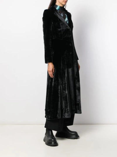 Shop Andrea Ya'aqov Velvet Long Coat In Black