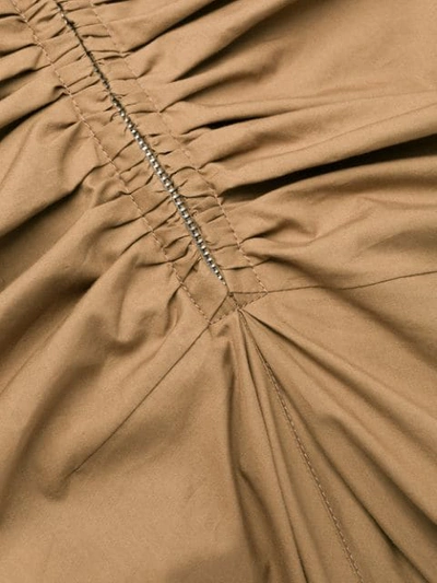 Shop Givenchy Ruched Midi Skirt In Brown