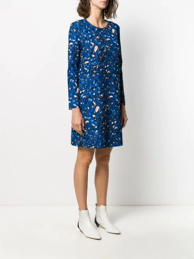 Shop Altea Leopard Print Short Dress In 8 Blue