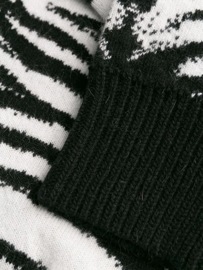 Shop Laneus Zebra Pattern Cardigan In Black