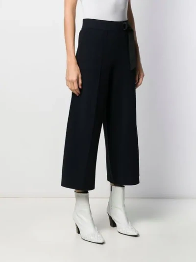 Shop Falke Tailored Cropped Trousers In Blue