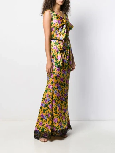 Pre-owned Nina Ricci Floral Print Dress In Yellow