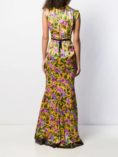 Pre-owned Nina Ricci Floral Print Dress In Yellow