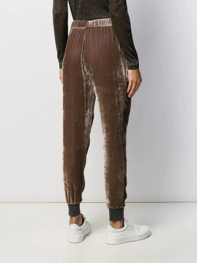 Fabiana Filippi Drawstring Velour Trousers In Neutrals