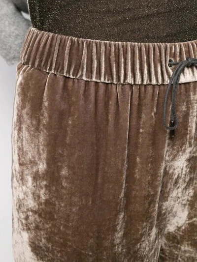 Fabiana Filippi Drawstring Velour Trousers In Neutrals