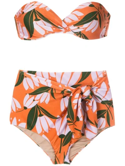 Shop Adriana Degreas Printed Hot Pants Bikini Set In Multicolour