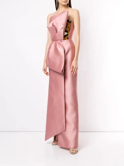 Shop Azzi & Osta Sleeveless Bow Gown In Pink