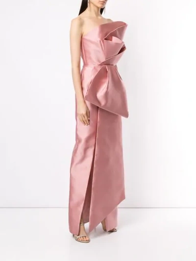 Shop Azzi & Osta Sleeveless Bow Gown In Pink