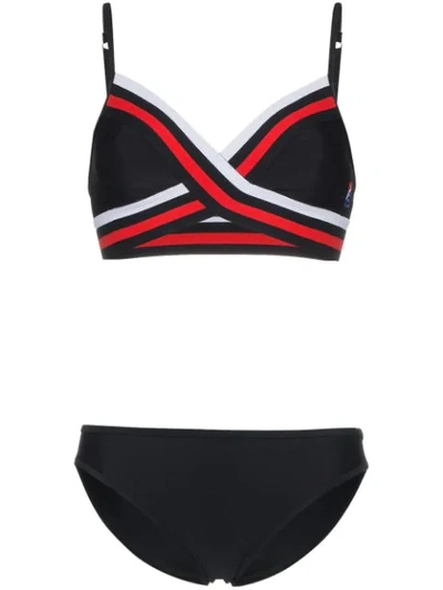 Shop P.e Nation Crossover Striped Bikini - Black