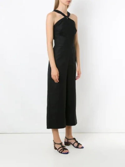 Shop Andrea Marques Side Pockets Cropped Jumpsuit In Black