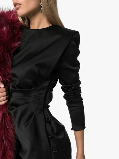 Shop Saint Laurent Ruched Effect Mini Dress In Black