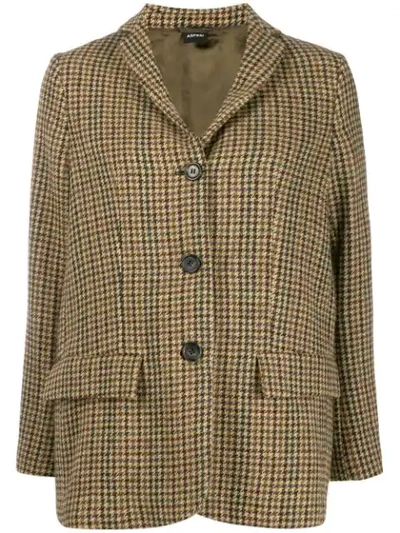 Shop Aspesi Plaid Print Jacket In Neutrals