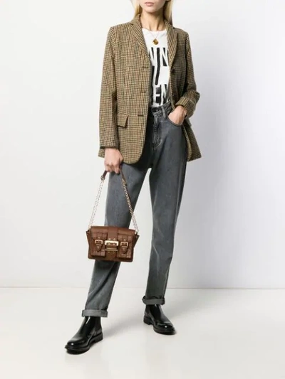 Shop Aspesi Plaid Print Jacket In Neutrals