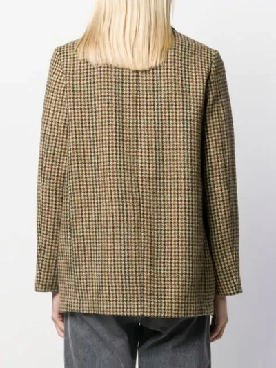 Shop Aspesi Plaid Print Jacket In Neutrals