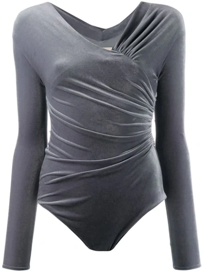 Shop Alexandre Vauthier Ruched Detail Body In Grey