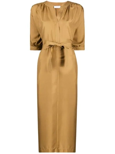 Shop Zimmermann Belted Mid-length Dress In Brown