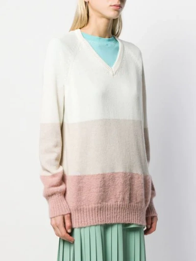 Shop Semicouture Loose-fit Panelled Jumper In A160 Avorio