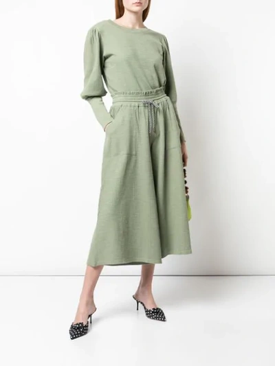 Shop Apiece Apart Galicia Cropped Trousers In Green