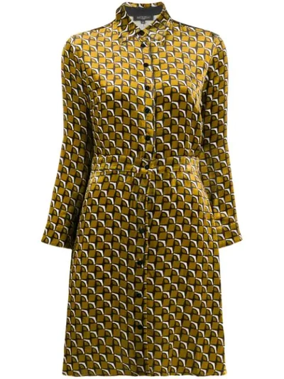 Shop Antonelli Graphic Print Shirt Dress In Yellow