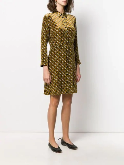 Shop Antonelli Graphic Print Shirt Dress In Yellow