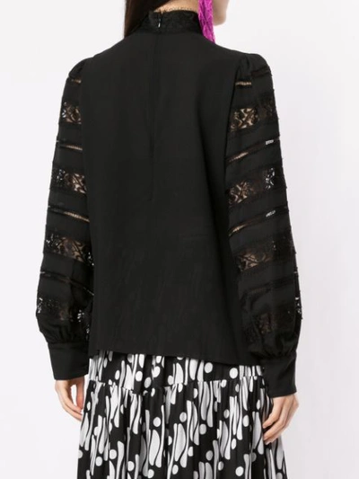Shop Andrew Gn Lace-detail Blouse In Black