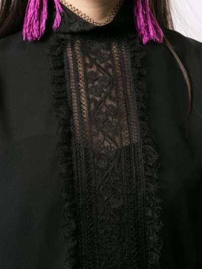 Shop Andrew Gn Lace-detail Blouse In Black