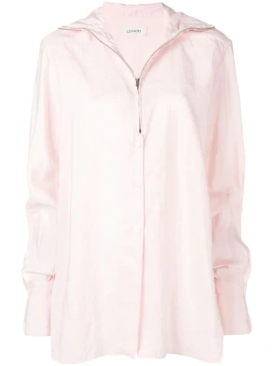 Shop Lemaire Zip Crepe Blouse In Pink