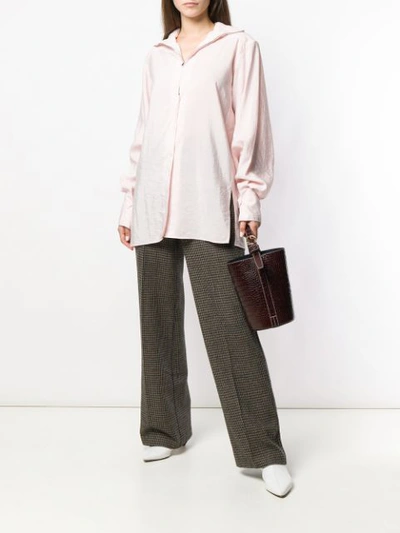 Shop Lemaire Zip Crepe Blouse In Pink