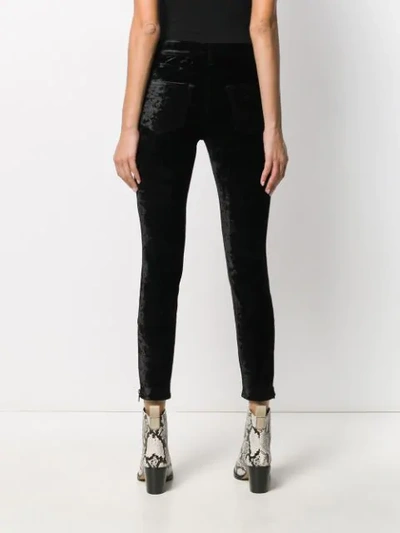 Shop J Brand Kenna Velvet Skinny-fit Trousers In Black