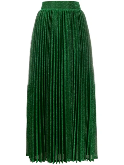 Shop Amuse High-waisted Pleated Skirt In Green