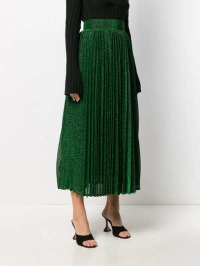 Shop Amuse High-waisted Pleated Skirt In Green