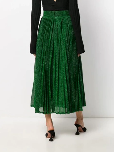 Shop Amuse High-waisted Pleated Skirt In Green