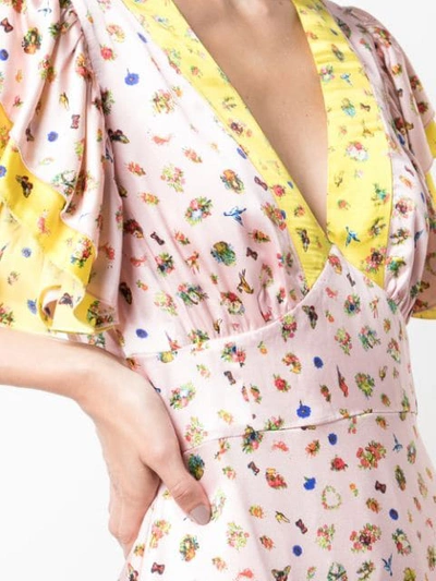 Shop Cynthia Rowley Pamela Flutter Sleeve Maxi Dress In Pink