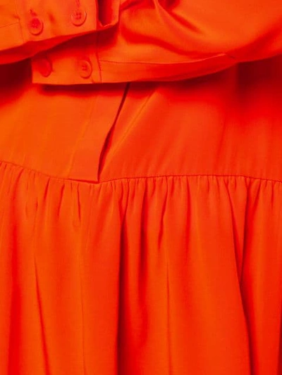 Shop Tibi Asymmetric Ruffle Shirt In Orange