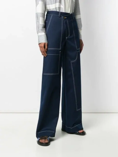 Shop Monse Wide Leg Jeans - Blue