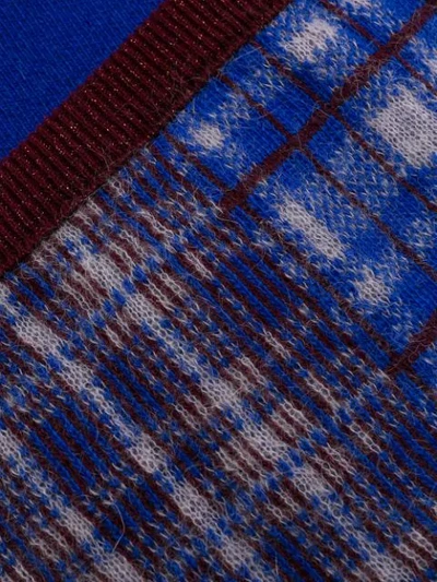 Shop Chiara Bertani Intarsia Knit Pencil Skirt In Blue