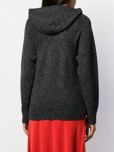 Shop Joseph Knitted Hooded Jumper In Grey