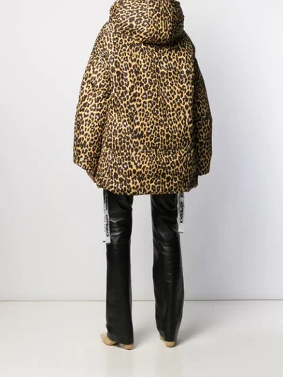 Shop Khrisjoy Oversized Leopard-print Coat In Black
