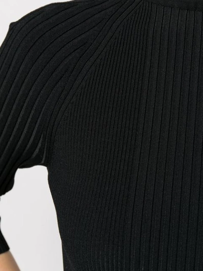 Shop Off-white Logo Tape Ribbed Bodysuit In Black
