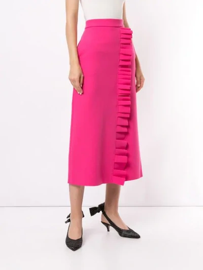 Shop Msgm Pleated Trim Skirt In Pink