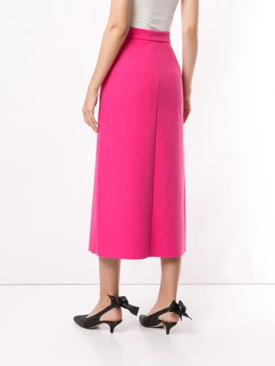Shop Msgm Pleated Trim Skirt In Pink