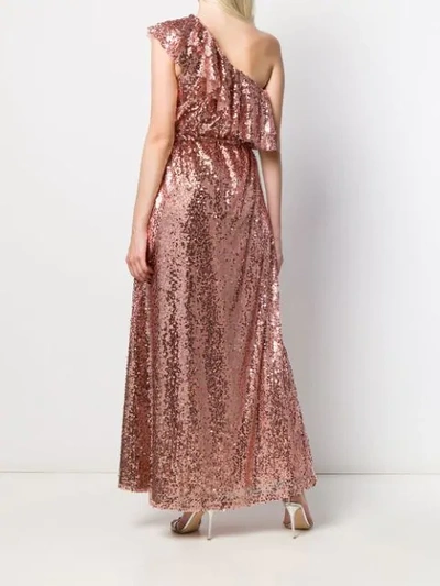 Shop In The Mood For Love Evelyn Sequinned One-shoulder Gown In Pink